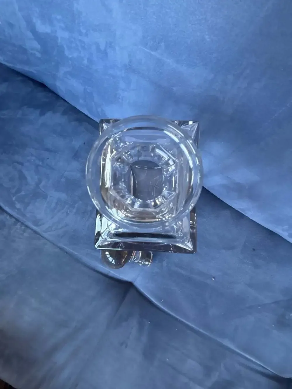 Vica 24% Lead Crystal Square Whiskey Decanter with Ball Stopper Made in Italy